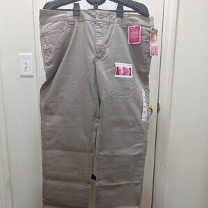 Lee Classic At the Waist 18 Medium Stretch Oatmeal Pant NWT New